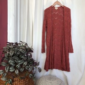 Rusted Orange Crochet Sweater